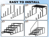 5 Step Ladder with Handrail, Swimming Pool Ladder Above Ground, 660 lb Load Capacity RV Steps with 23239640