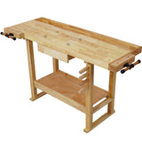 55-Inch Wood Workbench - Wooden Workbench for Garage Workshop and Home W46594605