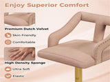 Luxury Dutch Velvet Bar Stools with Adjustable Height , Swivel Seat & Gold Metal Base 40897804