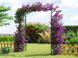 Garden Arch Trellis - PE-Coated Metal, 67"x15.5"x83" Plant Support for Climbing Vines 81969582