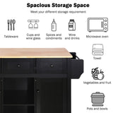 Kitchen Cart with Rubber wood Drop-Leaf Countertop ,Cabinet door internal storage racks,Kitchen 10459641