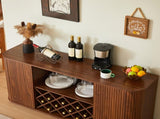 58" Modern Wavy Curve Sideboard-Multifunctional storage cabinet with wine rack and glassware holder, W1162P478268