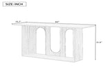 Modern and Curved Design Ash Veneer Console Table with Shelf,Suitable for Entryway,Hallway N711P241287B