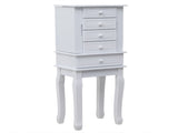 Standing Jewelry Armoire with Mirror, 5 Drawers & 14 Necklace Hooks, Jewelry Cabinet Chest with 96096796