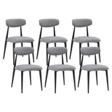 ZUN (Set of 6) Dining Chairs, Upholstered Chairs with Metal Legs for Kitchen Dining Room,Grey W876110773