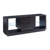 ZUN Modern, Mid-Century Home TV Stand with Two Large Drawers and Two Glass Shelves in Red Cocoa B107130878
