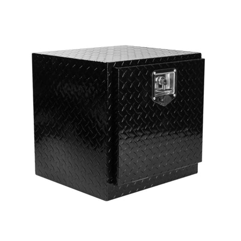 ZUN 18 Inch Heavy Duty Aluminum Diamond Plate Tool Underbody Box, Waterproof Square Truck Storage W1239123719