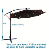 ZUN 10 ft Outdoor Patio Umbrella Solar Powered LED Lighted Sun Shade Market Waterproof 8 Ribs Umbrella W65627957