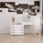 ZUN Extended Desktop 10 Drawers Chest of Drawer without Handle White Color Vanity W2139134918