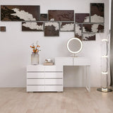 Extended Desktop 10 Drawers Chest of Drawer without Handle White Color Vanity W2139134918