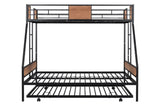 ZUN Metal Twin over Full Bunk Bed with Trundle/ Heavy-duty Sturdy Metal/ Noise Reduced/ Safety 24920841