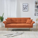 70-inch teddy fleece sofabed, convertible futon sofabed with adjustable arms and backrest, modern W2290P257421