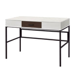 ZUN Natural and Black Writing Desk with USB Port B062P209216