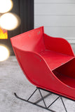 39x17.7x22"H Iron Red/Black Sleigh Large, Distressed Christmas Santa Sleigh Holiday Decoration W2078P237024
