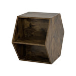 ZUN 23.62'' Hexagonal Coffee Table Side Table Nightstand Antique Wood W757P164922