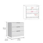 ZUN Kaia 3 Drawers Dresser, Superior Top -White B20091879