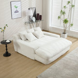 COOLMORE Chenille 2-seater lazy sofa With 5 back pillows,Comfy Sofa- Deep Seat Couch for Living W395P197923
