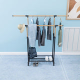 ZUN 1pc, with wheels independent clothes rack , laundry drying rack, foldable and adjustable length, 61316635