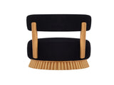 Modern 27.5" W Farmhouse Armless Chair Set of 2, Wooden Base Featuring Thatched Roof Rod Design, 22824602