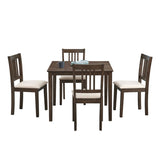 ZUN (1 Table with 4 Chairs)Wooden Dining Table Set, Mid Century Modern Square Wooden Kitchen Table and W2582P188317