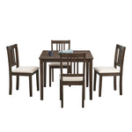 ZUN (1 Table with 4 Chairs)Wooden Dining Table Set, Mid Century Modern Square Wooden Kitchen Table and W2582P188317