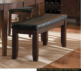 Dark Oak Finish Wooden Bench 1pc Faux Leather Upholstered Seat Simple Dining Furniture B01156368