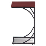 ZUN (30.5 x 21 x 54)cm Sofa Table / Coffee Table C-type Table Cross Line Brown Desktop 51918070