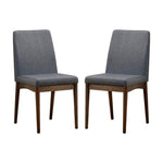 ZUN Set of 2 Padded Fabric Dining Chairs in Natural Tone and Gray B016P156412