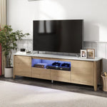 ZUN 70 Inches Modern TV stand with LED Lights Entertainment Center TV cabinet with Storage for Up to 75 35669036