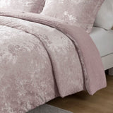 King/Cal King Crushed Velvet Sherpa Reversible Comforter Set B035129829