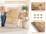 4-in-1 Kids Art Easel with Marble Run, Adjustable Height Double-Sided Drawing Easel with Paper Roll 01860714