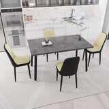 55.12-70.87" expandable rectangular dining table that can accommodate 4-6 people, equipped with 4 PU 10021617