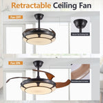 ZUN Modern Minimalist Invisible Ceiling Fan Light - Retractable Fan With LED Fixtures - For Living Room, W1340P184907