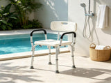 Adjustable Shower Chair with Back, 350 LBS Non-Slip Bath Bench for Bathtub & Bathroom 58933553