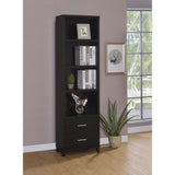 Cappuccino Media Tower with Shelf and Drawer B062P153829