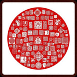 Hundred Blessing Tayin Energy Painting - Traditional Chinese Art Size 22.4 X 22.4 inch 53157078