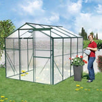 ZUN Polycarbonate Greenhouse,6'x 8' Heavy Duty Walk-in Plant Garden Greenhouse for Backyard/Outdoor 32970978