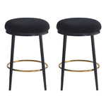 ZUN 24.75'' Modern Counter Stools Set of 2,Black Counter Stools with iron Frame,Sponge N780P189729B