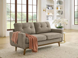67.7" Wide Mid-Century Modern Upholstered Tufted Loveseat Sofa With Wooden Legs 80878147