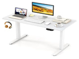 White 55" Electric Standing Desk with Dual Motors, 3 Memory Settings Sit-Stand Desk for Home Office 10820626