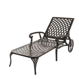 ZUN 193*64.5*93cm Backrest Adjustable Courtyard Cast Aluminum Lying Bed Bronze 10135486