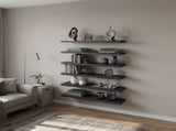 Madison 6-Piece Floating Wall Shelves Set, Wood Wall Mounted Display Shelves for Home Decor and B128P611063