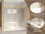 56-60" x 76" H Frameless Sliding Shower Door, 5/16" Clear Tempered Glass, Stainless Steel W1675P412316