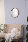 ZUN 20" x 20" Circle Wall Mirror with Wooden Frame, Wall Mirror for Living Room, Dining Room, Foyer, W2078124340