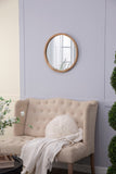 ZUN 20" x 20" Circle Wall Mirror with Wooden Frame, Wall Mirror for Living Room, Dining Room, Foyer, W2078124340