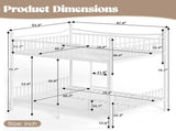 Queen over Queen Metal Bunk Bed with Unique Curved Guardrail Design, Round Tube bunk bed Frame, No 27944966