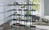 ZUN [VIDEO] 5 Tier Bookcase Home Office Open Bookshelf, Vintage Industrial Style Shelf with Metal Frame, 98594055