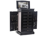 Jewelry Armoire with Mirror, 7 Drawers & 24 Necklace Hooks, 2 Side Swing Doors 65917753