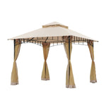 ZUN 10ft x 10ft Outdoor Patio Gazebo Canopy Tent Beige 33119017