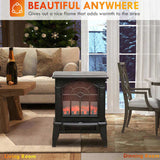 Electric Fireplace Stove, 18" Freestanding Fireplace Heater with Realistic Flame, Overheating 86361169